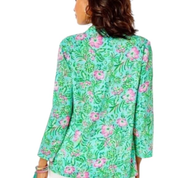 NWT Lilly Pulitzer Luna Bay Tunic Surf Blue Oh Diamond Girl Engineered Size XL - Picture 3 of 9